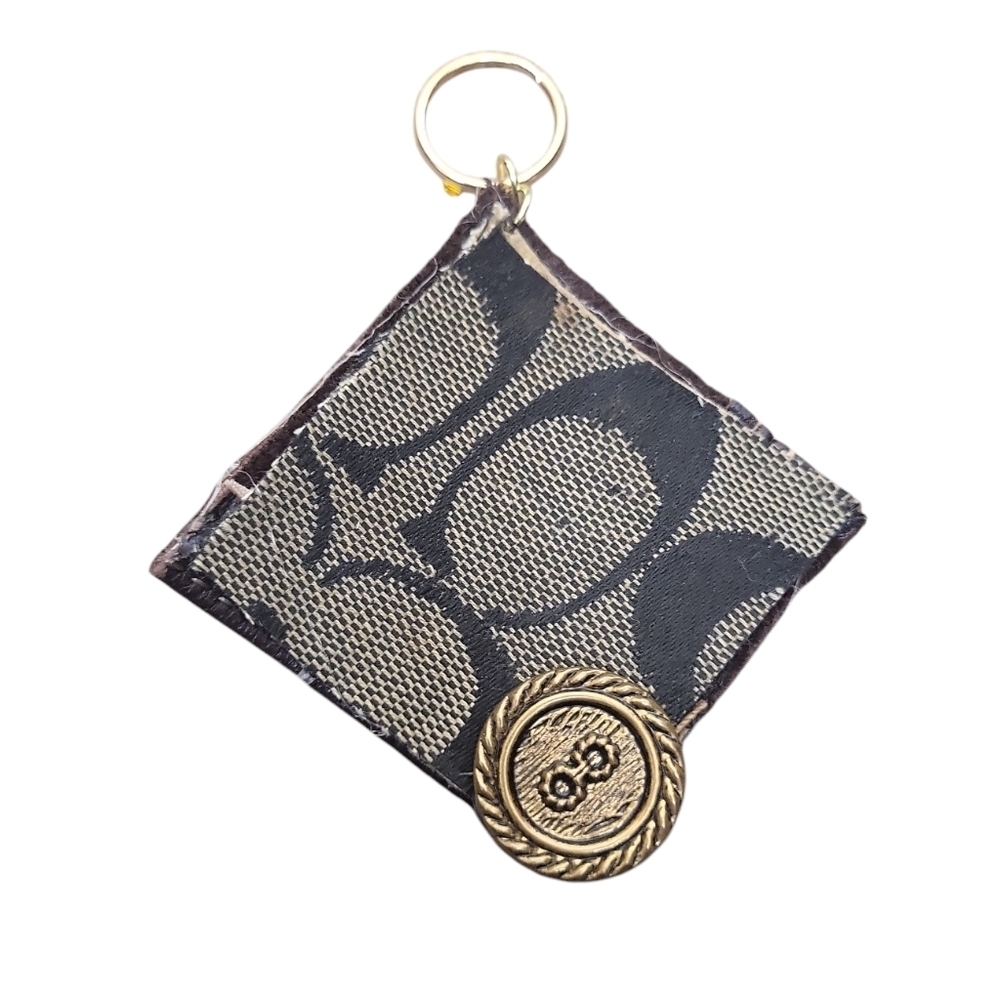 Upcycled Coach Leather Chain Keychain